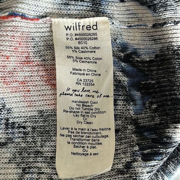 Aritzia Wilfred Floral Roses Silk/Cotton/Cashmere Blend Crew Neck Sweater Sz.XS - Picture 11 of 11